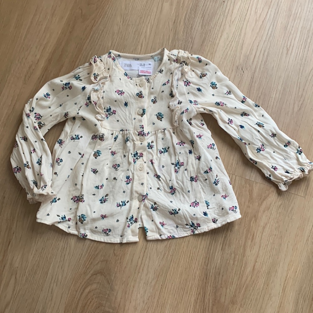Zara Baby floral blouse. 12-18M